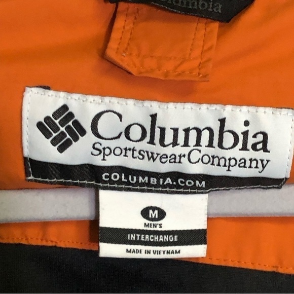 Vtg COLUMBIA Bugaboo Brown Orange Tan Colorblock Fleece Lined Collar Jacket M - Picture 8 of 12